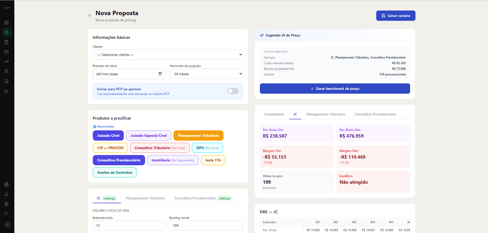 Pricing com IA — Navtrix